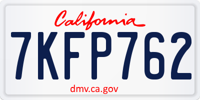 CA license plate 7KFP762