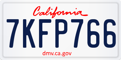 CA license plate 7KFP766