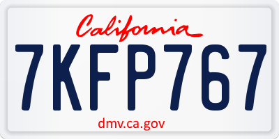CA license plate 7KFP767
