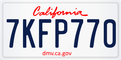 CA license plate 7KFP770