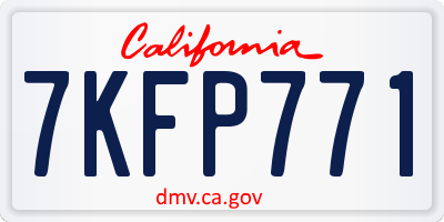 CA license plate 7KFP771