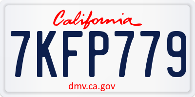 CA license plate 7KFP779