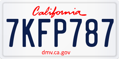 CA license plate 7KFP787
