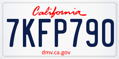 CA license plate 7KFP790