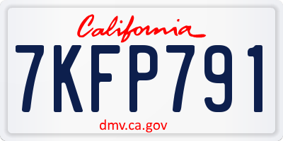 CA license plate 7KFP791