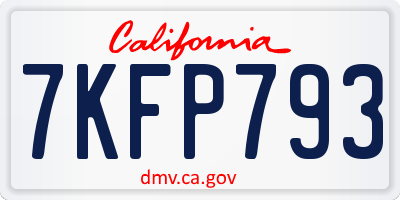 CA license plate 7KFP793