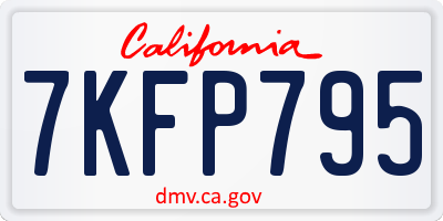CA license plate 7KFP795