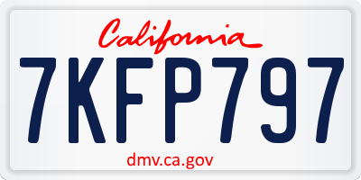 CA license plate 7KFP797