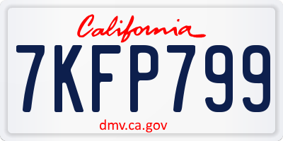 CA license plate 7KFP799