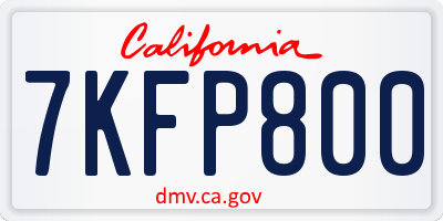 CA license plate 7KFP800