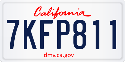 CA license plate 7KFP811
