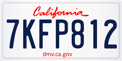 CA license plate 7KFP812