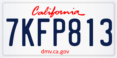CA license plate 7KFP813