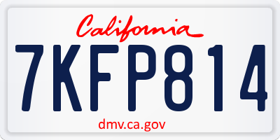 CA license plate 7KFP814