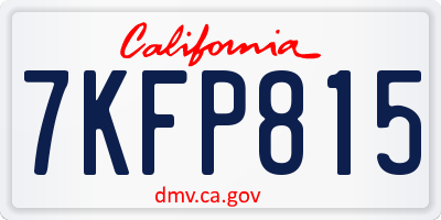 CA license plate 7KFP815