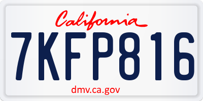 CA license plate 7KFP816