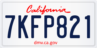 CA license plate 7KFP821