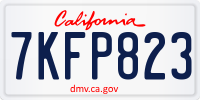 CA license plate 7KFP823