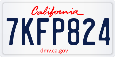 CA license plate 7KFP824