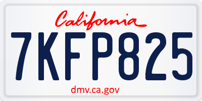 CA license plate 7KFP825