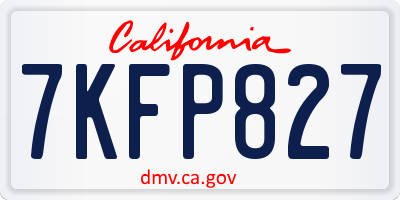 CA license plate 7KFP827