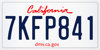 CA license plate 7KFP841