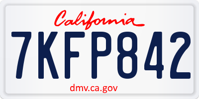 CA license plate 7KFP842