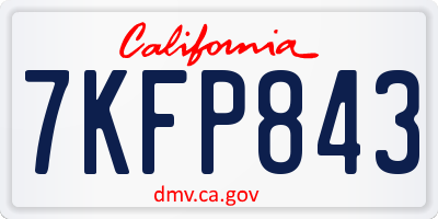 CA license plate 7KFP843
