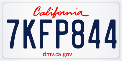 CA license plate 7KFP844