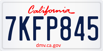 CA license plate 7KFP845