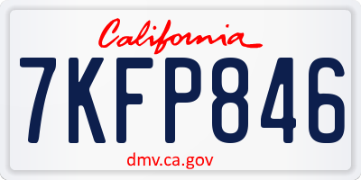 CA license plate 7KFP846