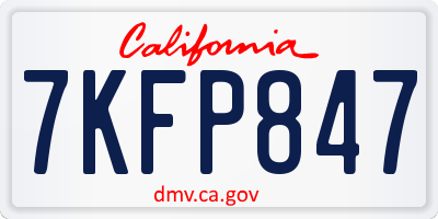CA license plate 7KFP847