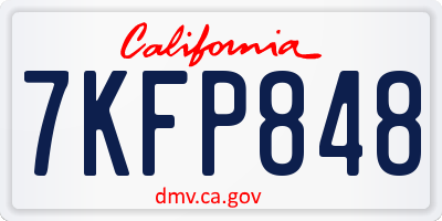 CA license plate 7KFP848