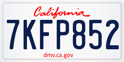 CA license plate 7KFP852
