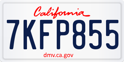 CA license plate 7KFP855