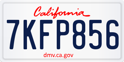 CA license plate 7KFP856