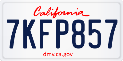 CA license plate 7KFP857