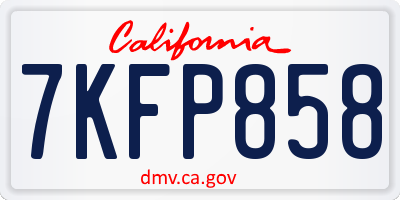 CA license plate 7KFP858