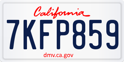 CA license plate 7KFP859