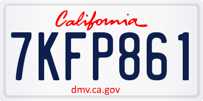 CA license plate 7KFP861