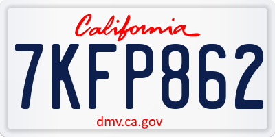 CA license plate 7KFP862