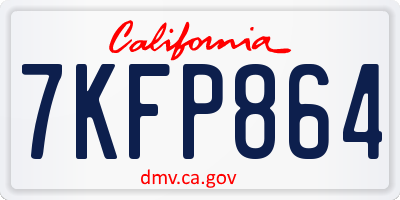 CA license plate 7KFP864