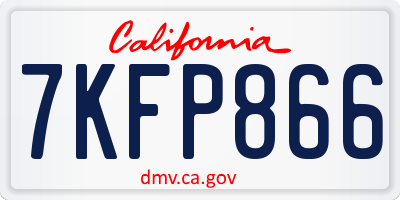 CA license plate 7KFP866