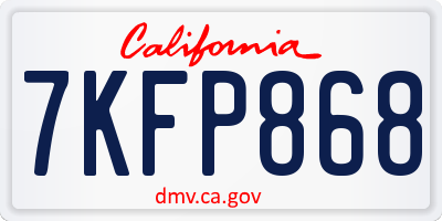 CA license plate 7KFP868