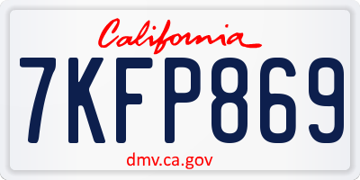 CA license plate 7KFP869