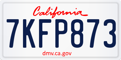 CA license plate 7KFP873