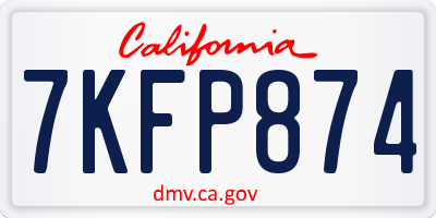 CA license plate 7KFP874