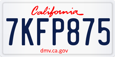 CA license plate 7KFP875