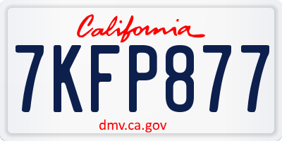 CA license plate 7KFP877