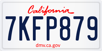 CA license plate 7KFP879
